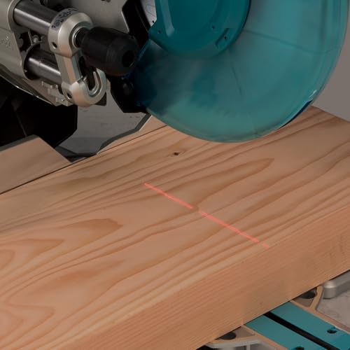 Makita miter saw (LS1219L) with laser guidance & space-saving design: 305mm