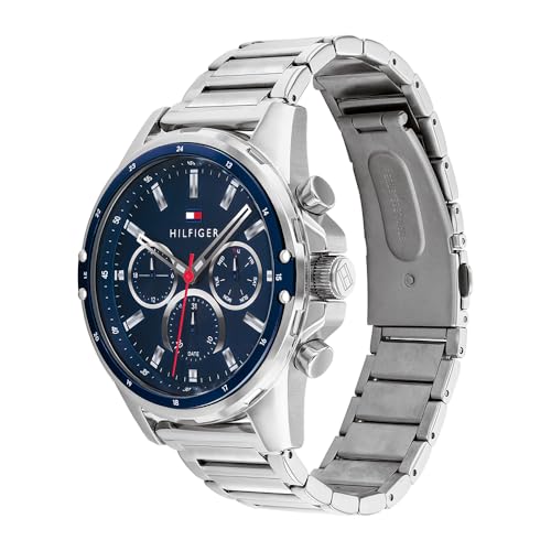 Tommy Hilfiger (1791788) multi-dial quartz watch for men with silver stainless steel bracelet