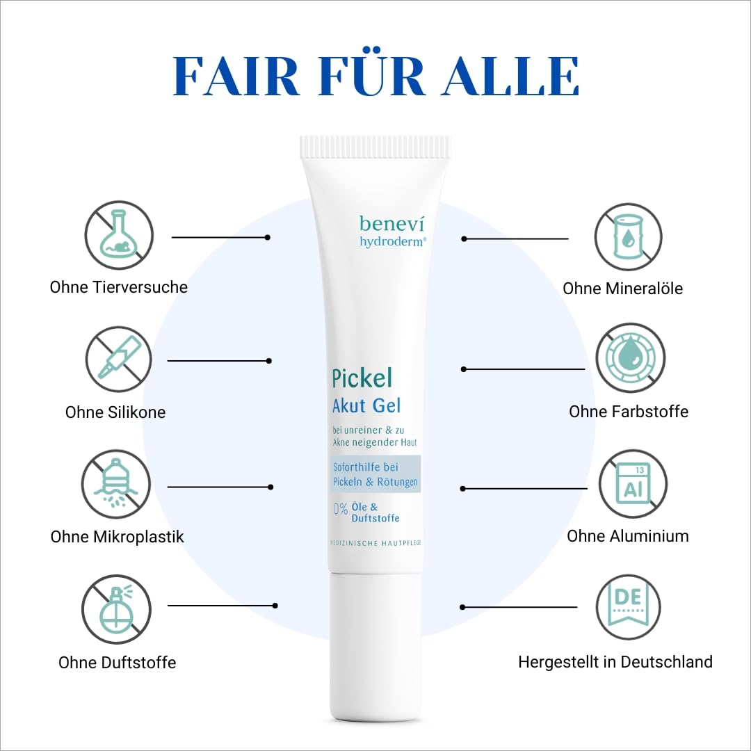 Pickel Akut Gel (15ml): Akne Gesichtspflege gegen Unreinheiten mit klärender Salizylsäure