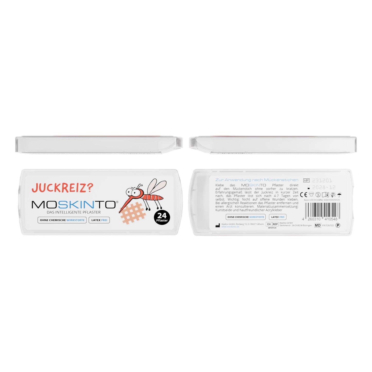 MOSKINTO Mückenpflaster gegen Mückenstich, Stichheiler (24 Pflaster) für Kinder und Erwachsene