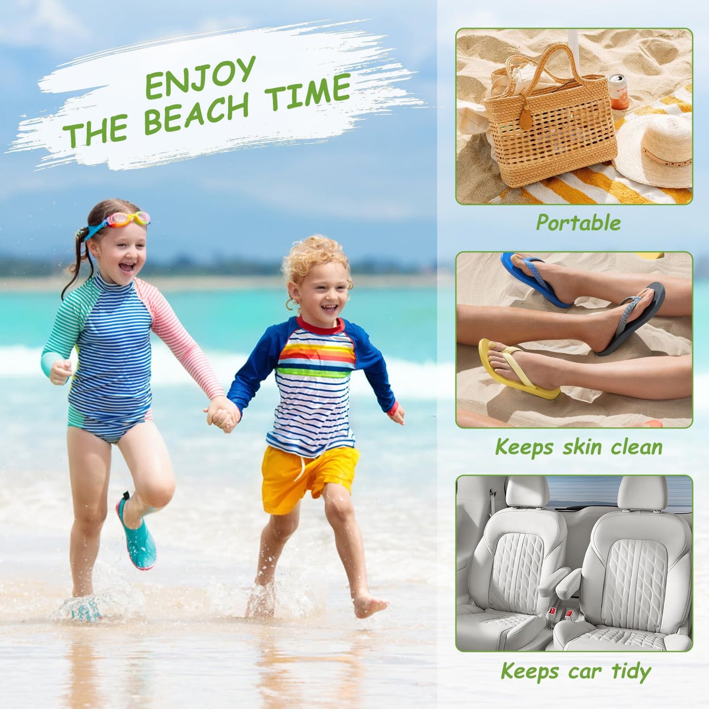 Skin-friendly beach sand remover for vacation, camping, surfing