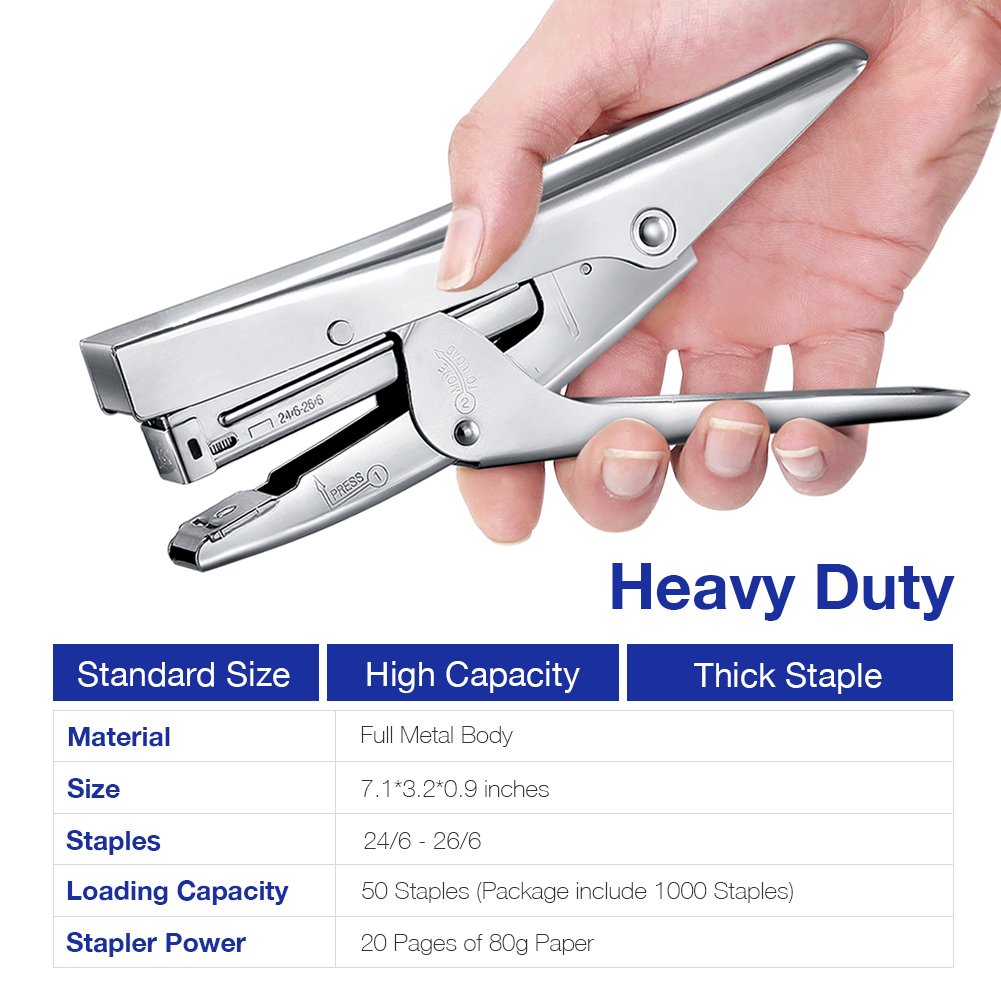 Metal stapler & remover set with 1000 staples and stapler