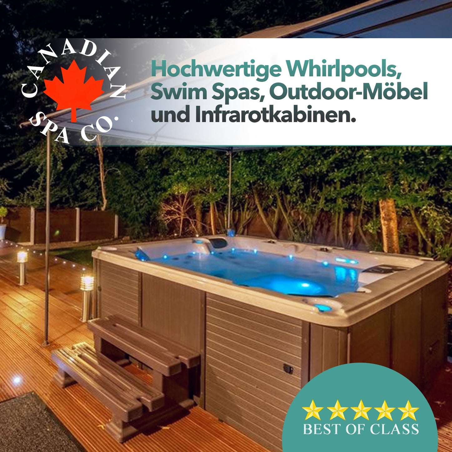 CANADIAN SPA CO. 'Winnipeg' UV Hot Tub Whirlpool for 6 people: 35 massage jets, LED, aromatherapy, Bluetooth