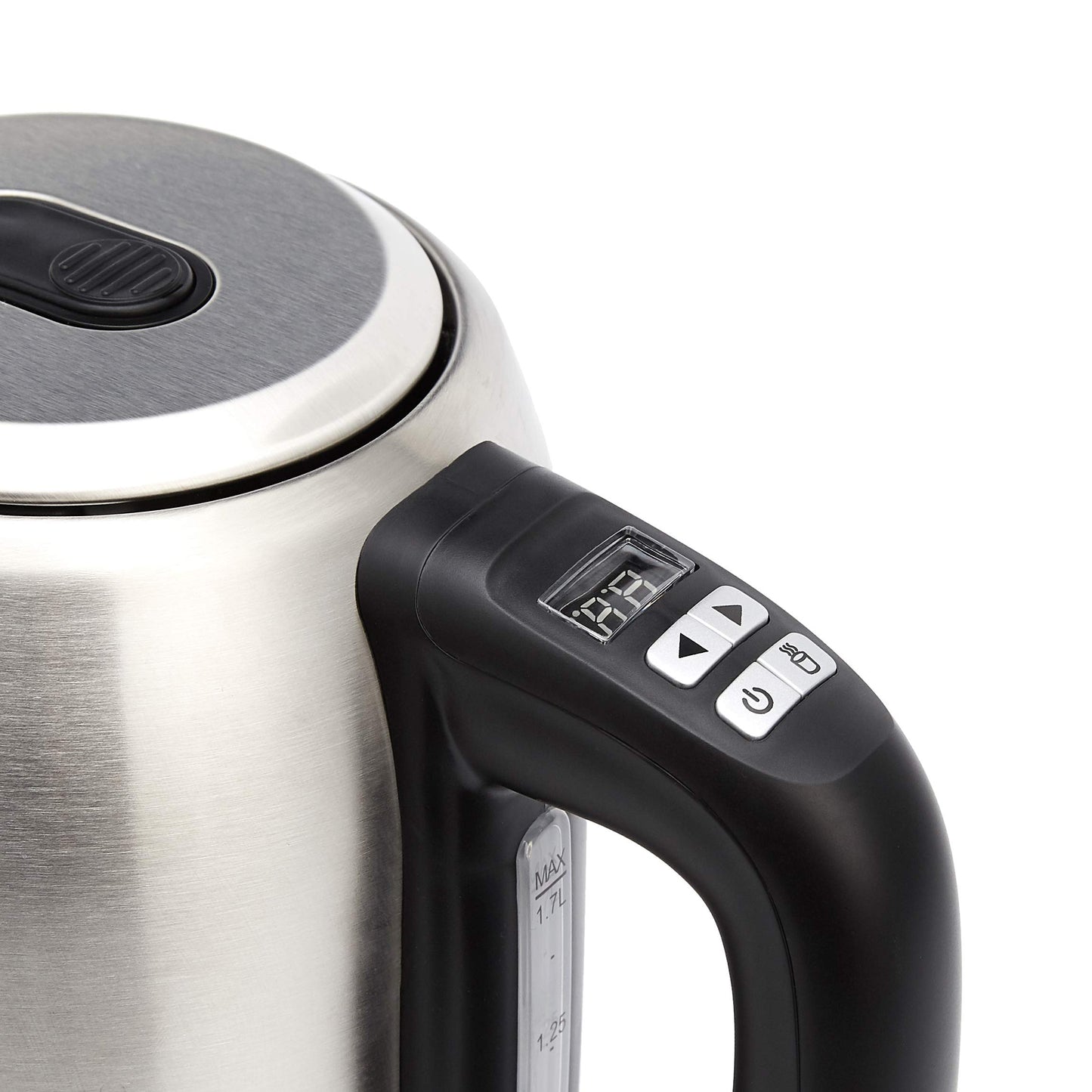 Amazon Basics 1.7L Stainless Steel Kettle with Digital Display and Keep Warm Function