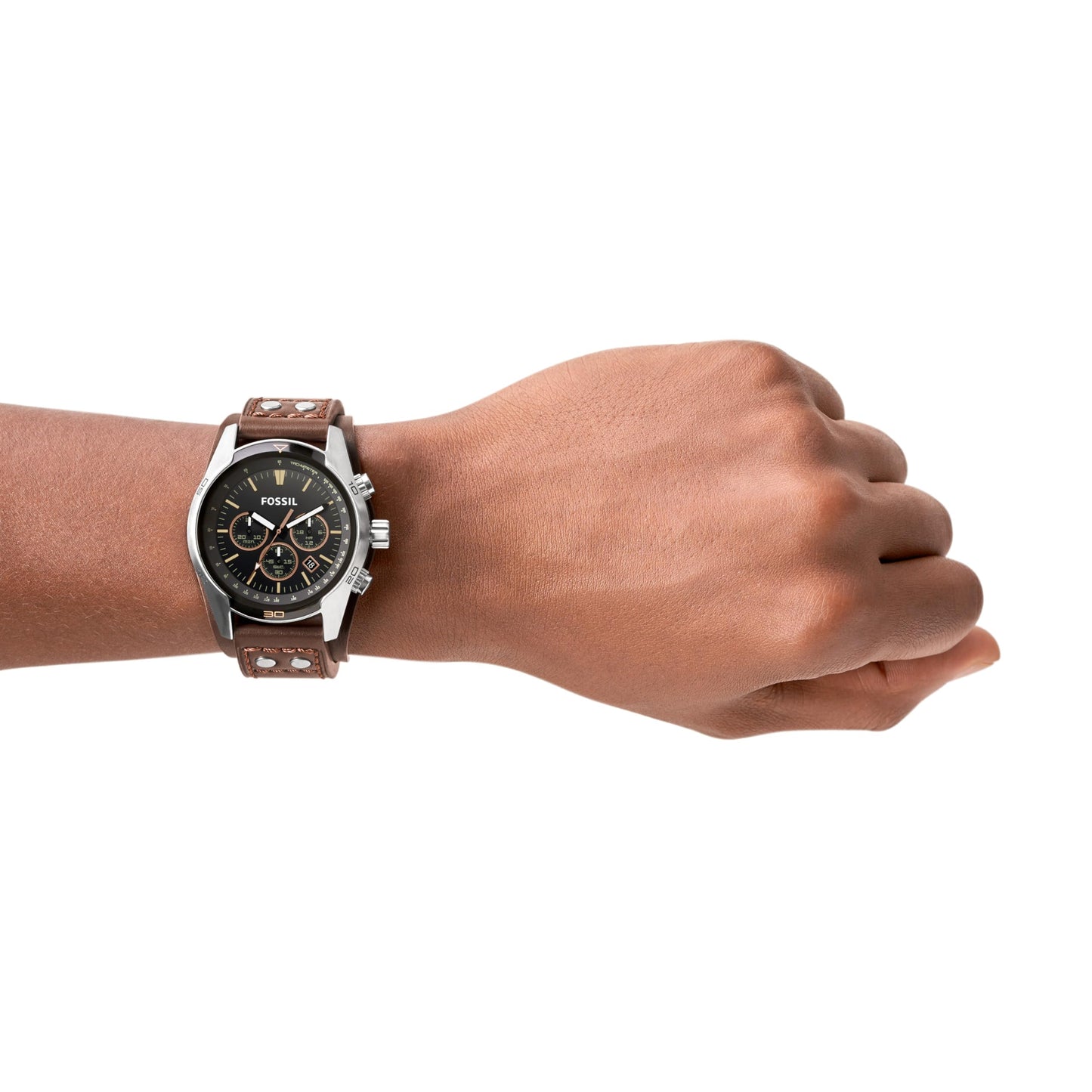 FOSSIL Coachman Chronograph Movement Men's Watch (44mm) with Stainless Steel or Leather Strap
