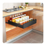 Extendable telescopic drawer storage shelf (43x40x9cm): No drilling or nailing