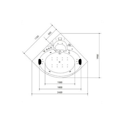 PureHaven whirlpool with waterfall, heater, light therapy, sound system, Bluetooth