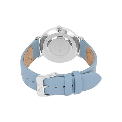 JOOP! Leder Analog Quarz-Armbanduhr für Damen: Blau inkl. Geschenk Box