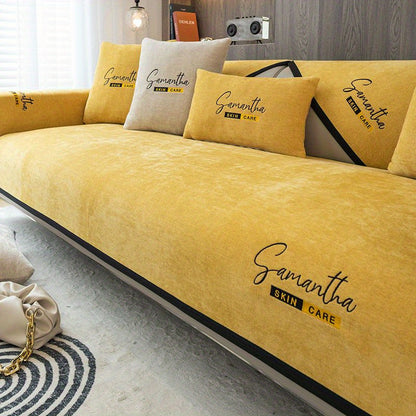 Sofa Slipcover Made of Chenille | Non-Slip Furniture Protector for Living Room, Home Decor
