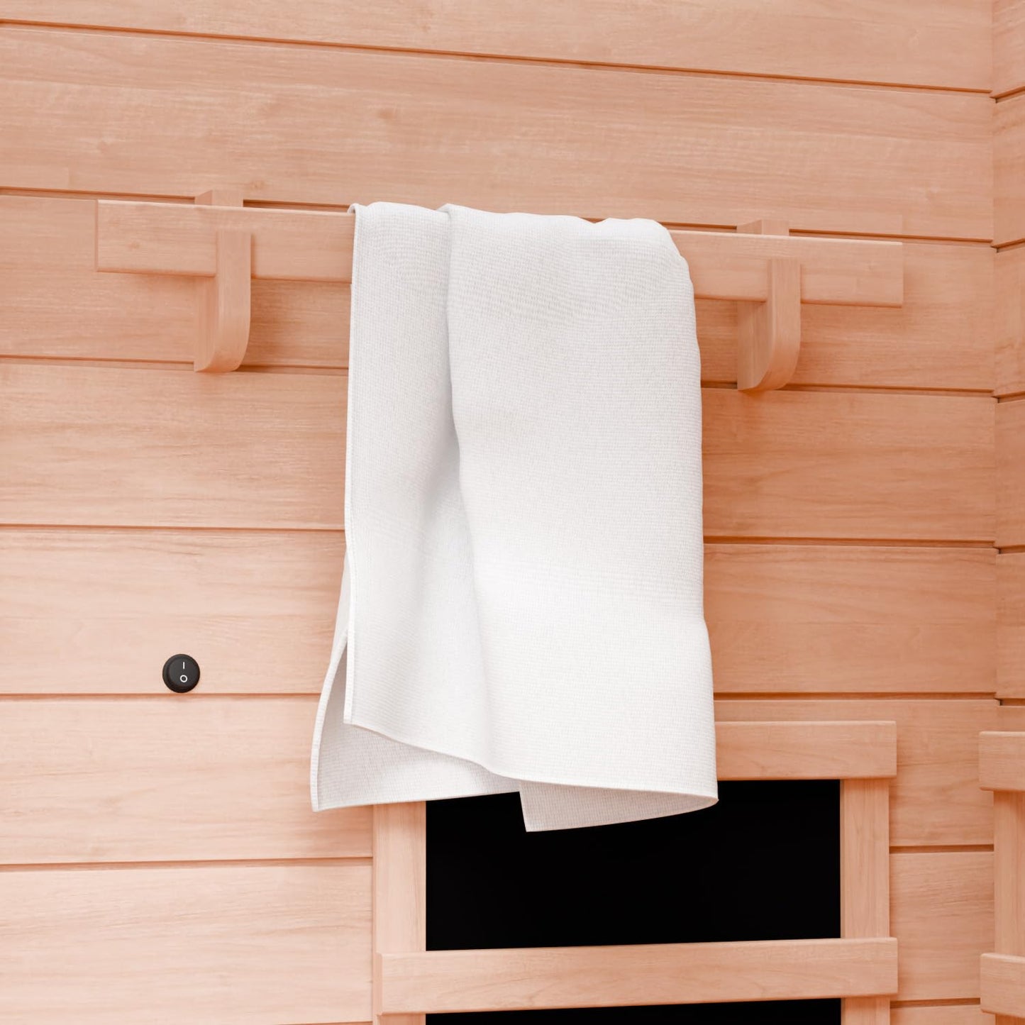 Dewello® Infrarotsauna 'Pierson' (135x105cm) für 1-2 Personen aus Hemlock-Holz, LED, Bluetooth