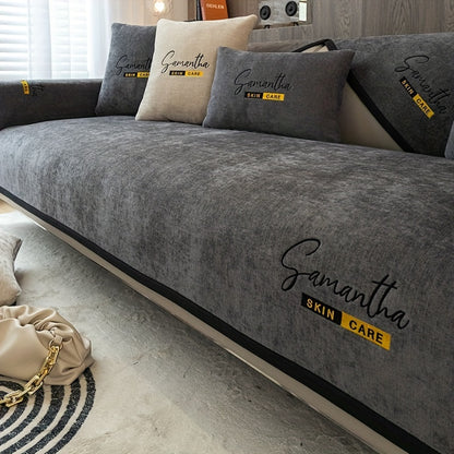 Sofa Slipcover Made of Chenille | Non-Slip Furniture Protector for Living Room, Home Decor