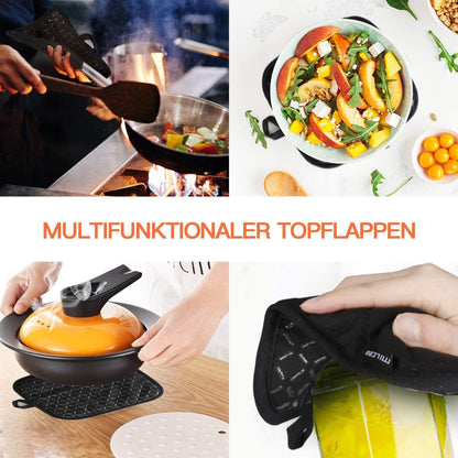 Oven gloves, pot holders, oven gloves (set of 4), baking gloves
