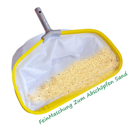 Heavy-duty leaf net with aluminum frame: Deep net for pool cleaning