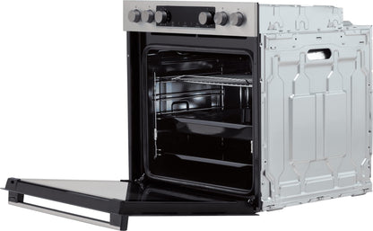 Gorenje Heißluft-Einbauherd-Set Inox (77L BigSpace): Glaskeramikkochfeld, AquaClea, PizzaMode, AirFry