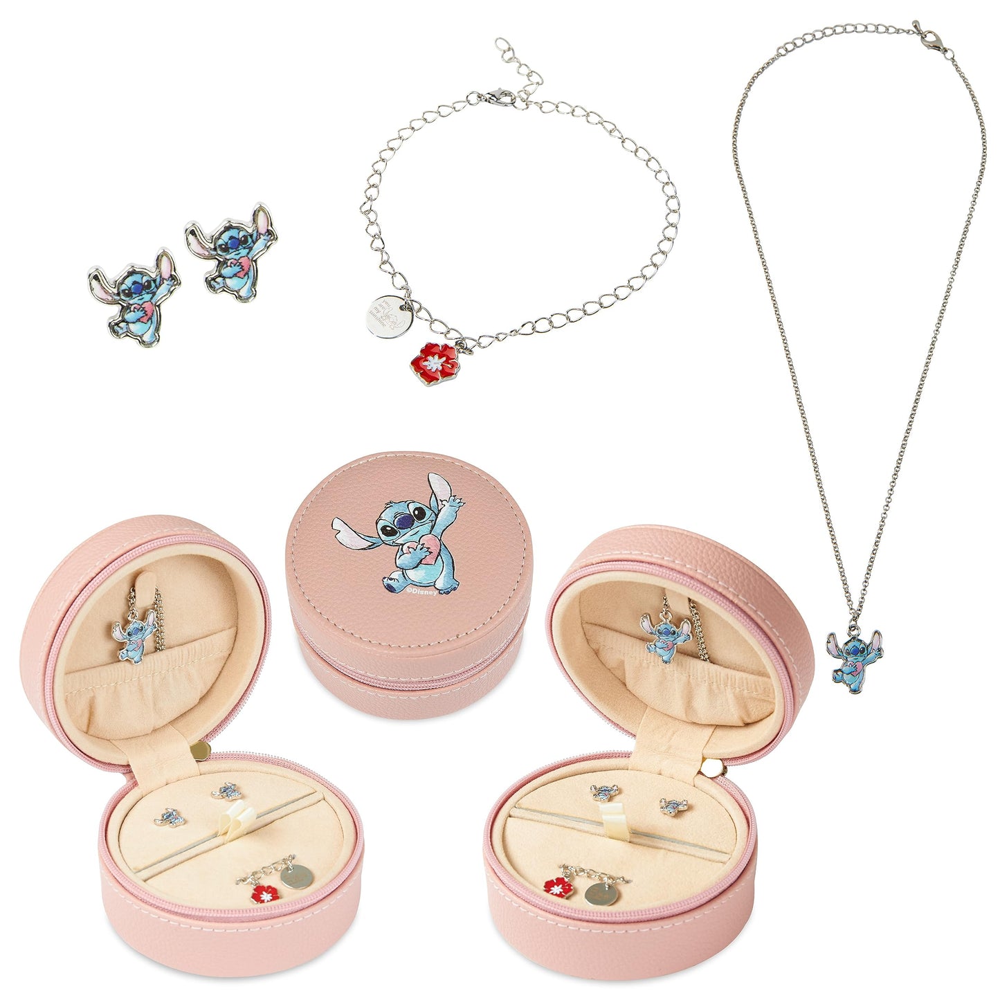Disney Lilo & Stitch Schmuckset: Mickey & Minnie Mouse Armband, Halsband, Schmuckkästchen