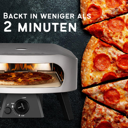 COZZE Mini Gas Pizza Oven (50mbar) with Regulator for Small Pizzas