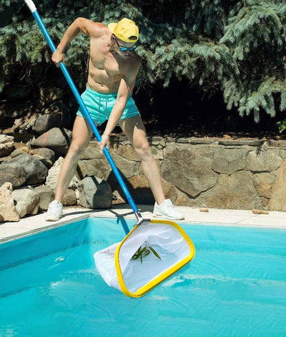 Heavy-duty leaf net with aluminum frame: Deep net for pool cleaning