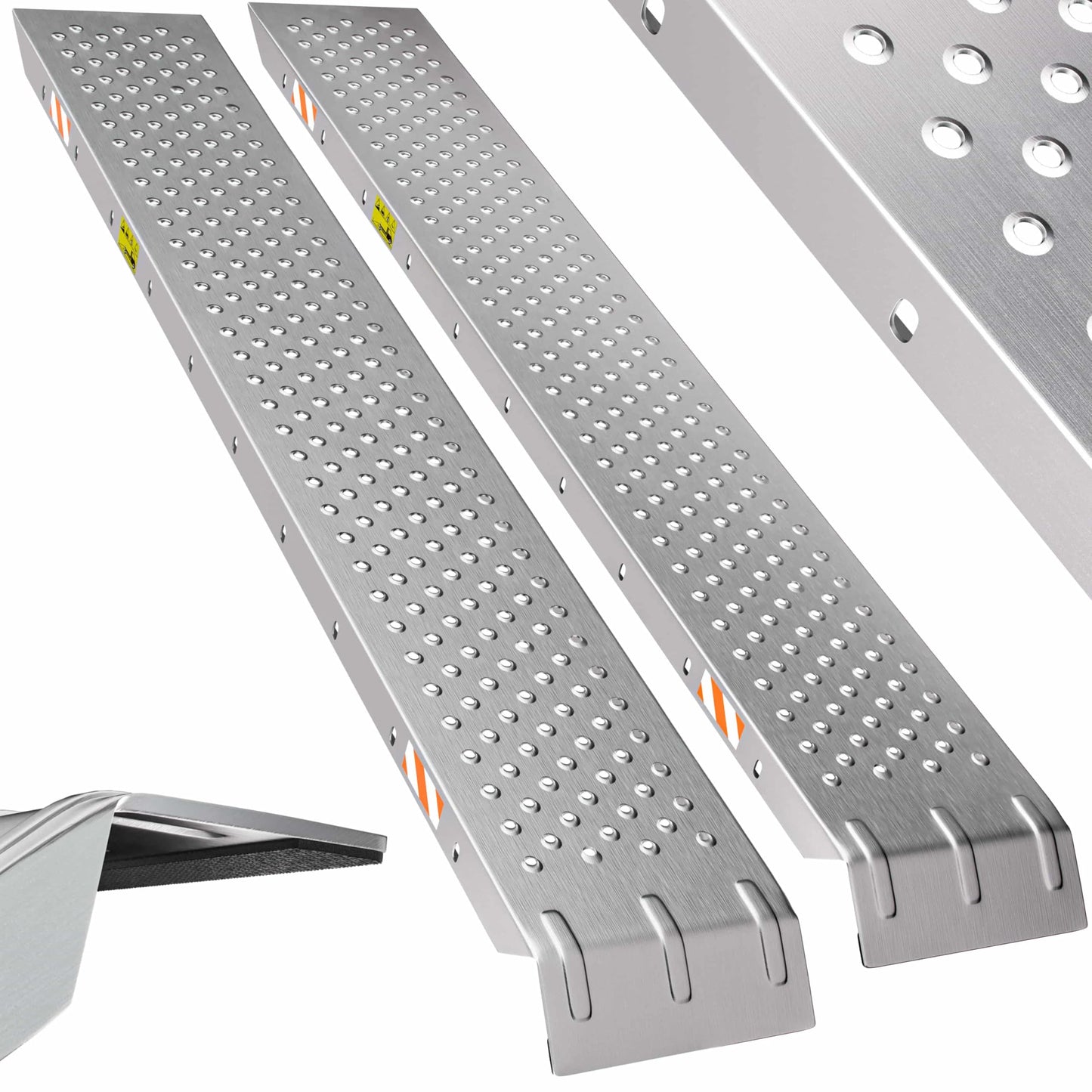 MONZANA® 2x Auffahrrampe: 400kg Tragfähigkeit aus galvanisierter Stahl (160x22,5x4,5cm)