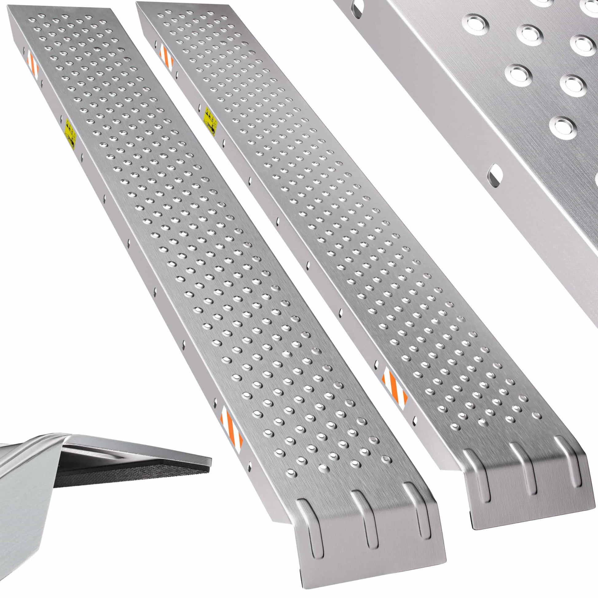 MONZANA® 2x Auffahrrampe: 400kg Tragfähigkeit aus galvanisierter Stahl (160x22,5x4,5cm)