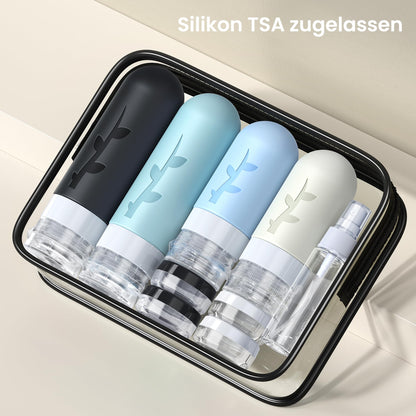 Silicone Travel Bottle Set for Filling (18 Pieces): TSA Approved - Travel Gadgets
