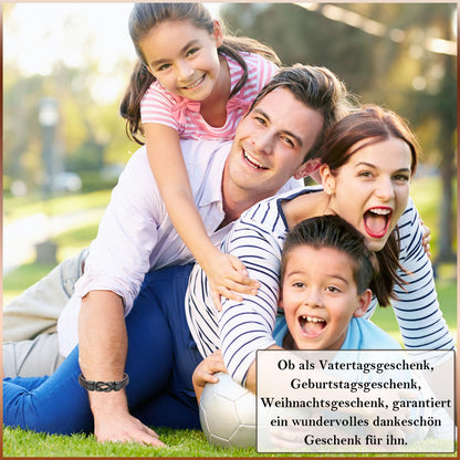 BONUS PAPA Lederarmband mit Gravur für Vater-Geschenke zum Vatertag, Geburtstag