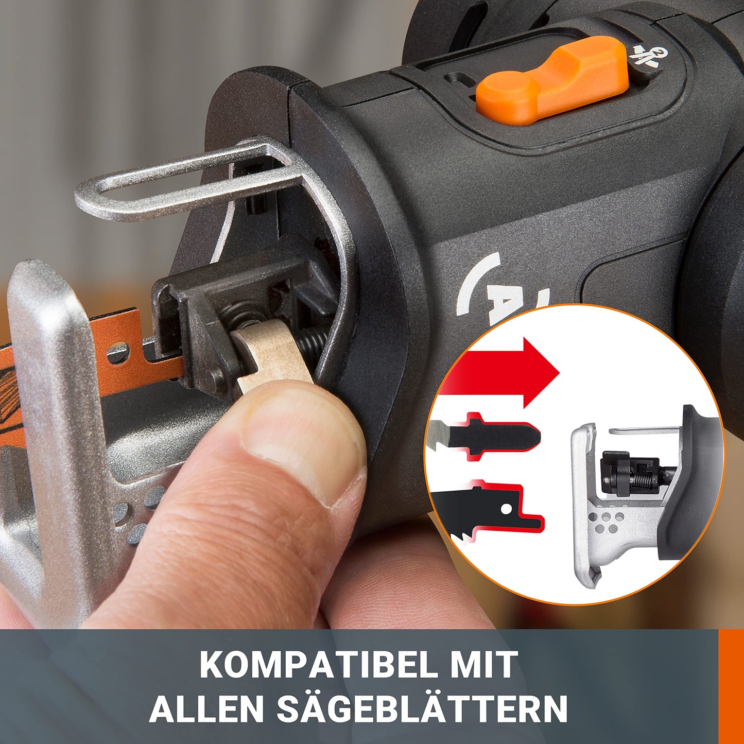WORX (WX550.9) 2-in-1 universal jigsaw for cutting wood, steel &amp; PVC: Without battery &amp; charger