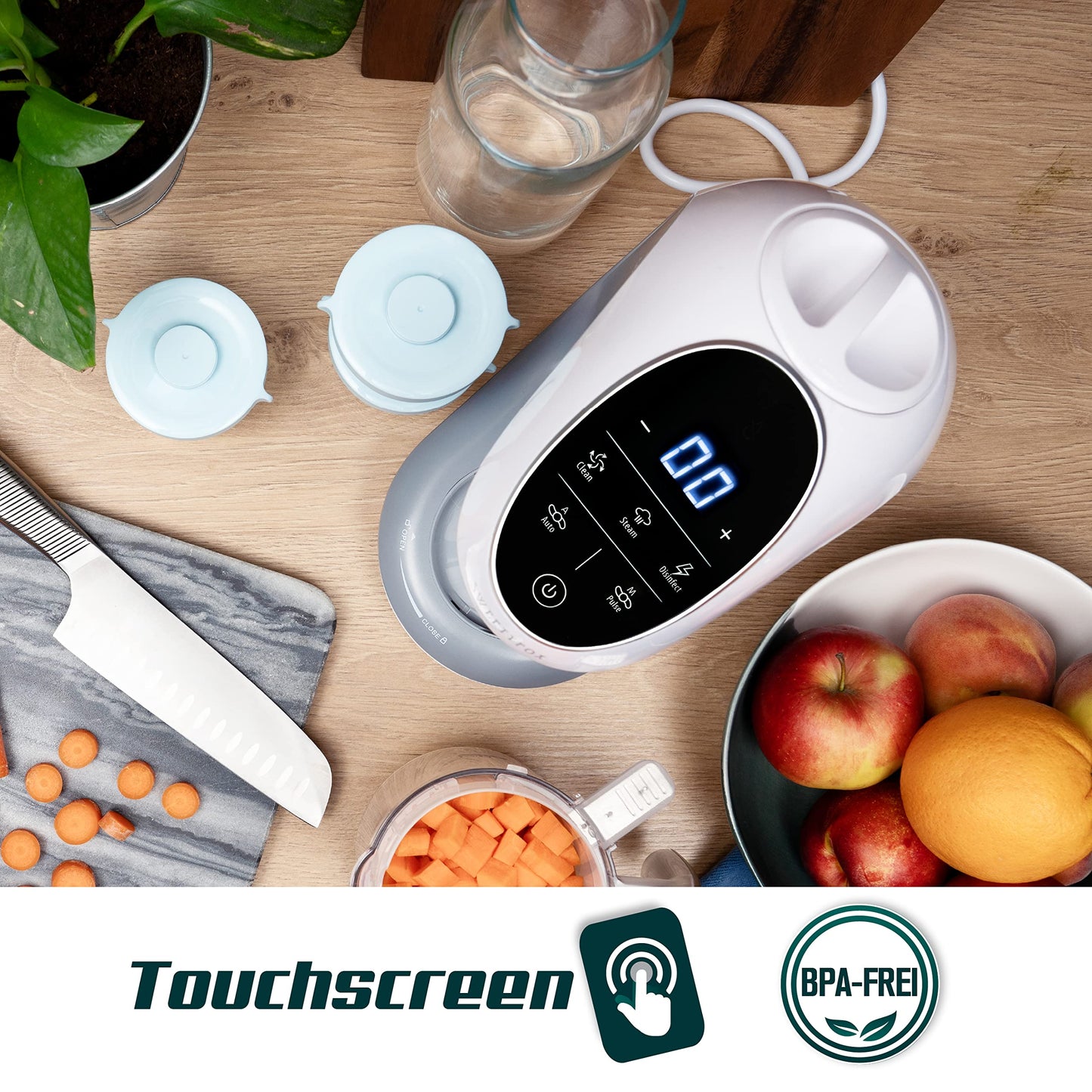 SWEETY FOX: 7-in-1 multifunctional baby food maker with automatic cleaning function