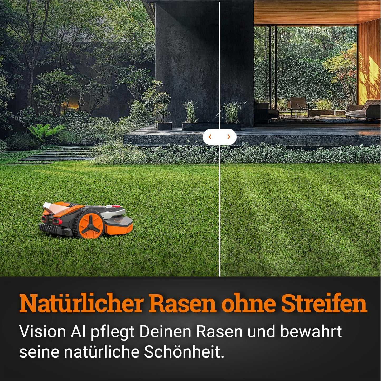 WORX Landroid Vision M600 AI robotic lawnmower (WR206E.1) for gardens up to 600m²: Wi-Fi &amp; Bluetooth, hedgehog protection