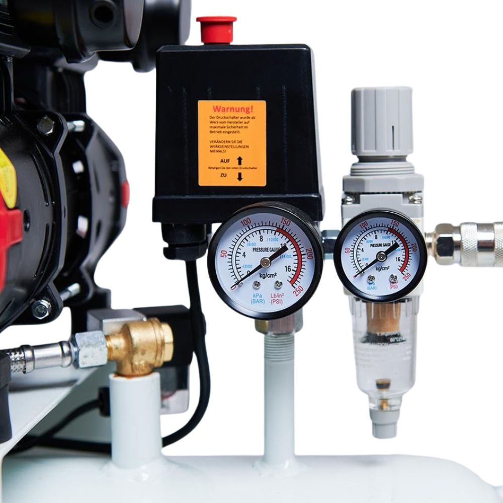 STARKWERK air compressor (SW 457/10) including pressure reducer and water separator: 10 bar, 50 liters