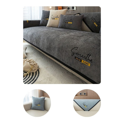 Sofa Slipcover Made of Chenille | Non-Slip Furniture Protector for Living Room, Home Decor