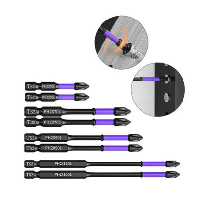 2x Non-Slip PH2 Magnetic Bit Phillips Screwdrivers | Hardness Drill Bit Holder