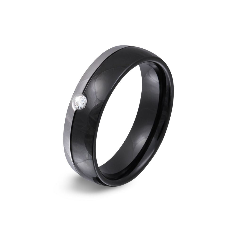 Juwelier Schönschmied 'Mila' Damen Partner-Ehering aus Edelstahl & Zirkonia