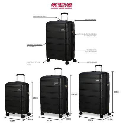 AMERICAN TOURISTER Skymax 3-piece suitcase set in black | TSA lock