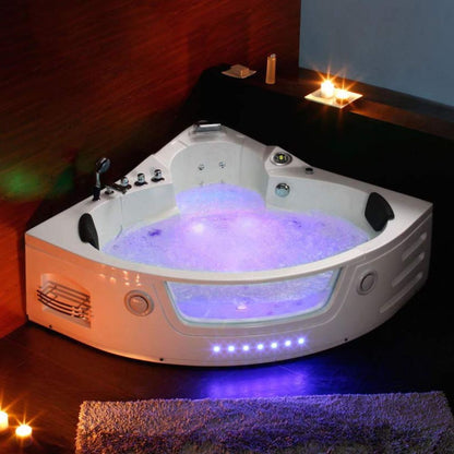 PureHaven whirlpool with waterfall, heater, light therapy, sound system, Bluetooth