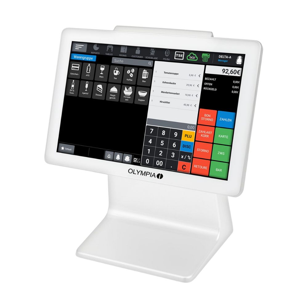 Olympia TS10 Touchscreen Kassensystem für Gastronomie & Einzelhandel: Scanner, Kundenanzeige