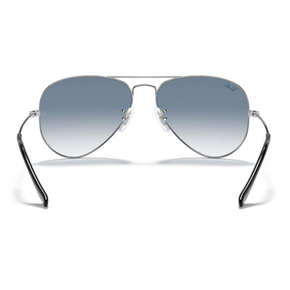 Ray Ban 'Aviator' sunglasses for men: silver frame, blue gradient lenses