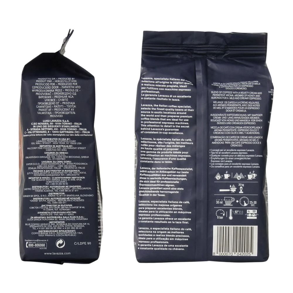Lavazza Super Crema Espresso Coffee Beans (18x1kg): Intense, Creamy &amp; Balanced