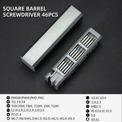 Werkzeugset mit Multifunktions-Schraubendreher | 46-in-1 Präzisionsmagnetbits1