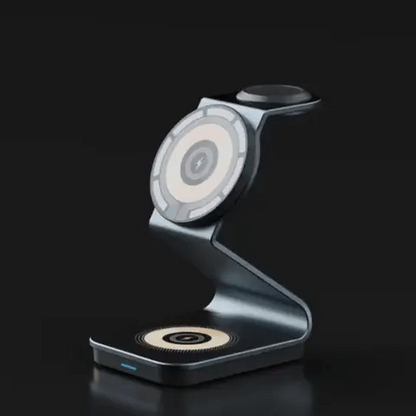 3-in-1 Wireless Ladestation | 15W Magnetisch: Schnelladen für iPhone 15 Pro Max (Preview GIF)